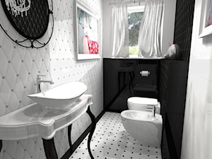 TOALETA GLAMOUR - Mała łazienka z oknem, styl glamour - zdjęcie od Wizja Wnętrza - projekty i aranżacje