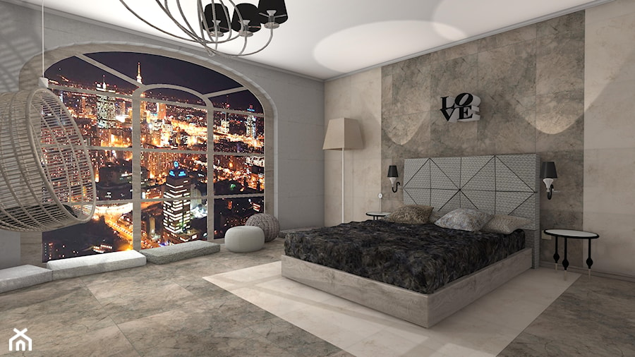 Sypialnia z widokiem - Sypialnia, styl nowoczesny - zdjęcie od Wizja Wnętrza - projekty i aranżacje