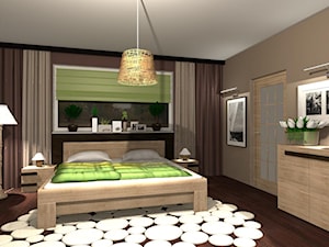 Wizualizacja sypialni w stylu eko. - Sypialnia - zdjęcie od Wizja Wnętrza - projekty i aranżacje