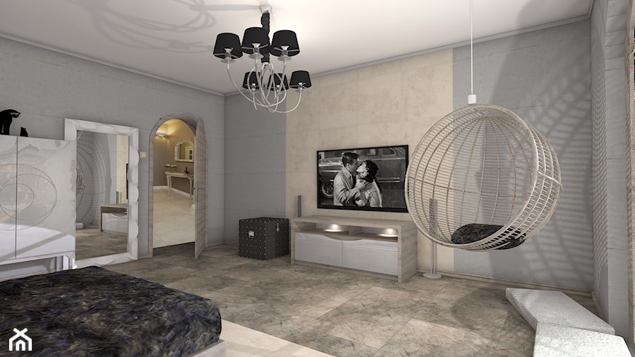 Sypialnia z widokiem - Sypialnia, styl nowoczesny - zdjęcie od Wizja Wnętrza - projekty i aranżacje