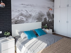 Mieszkanie z grafitową cegłą - Mała sypialnia, styl nowoczesny - zdjęcie od Pracownia Wnętrza