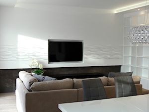 ściana tv-panenle gipsowe 3D - zdjęcie od Pracownia Wnętrza