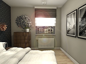 Ogrody Hallera 1 - Średnia szara sypialnia, styl nowoczesny - zdjęcie od Pracownia Wnętrza