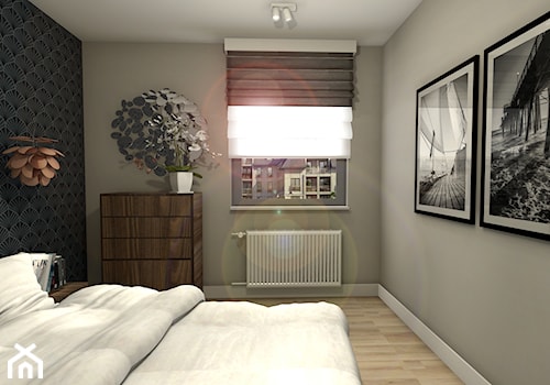 Ogrody Hallera 1 - Średnia szara sypialnia, styl nowoczesny - zdjęcie od Pracownia Wnętrza