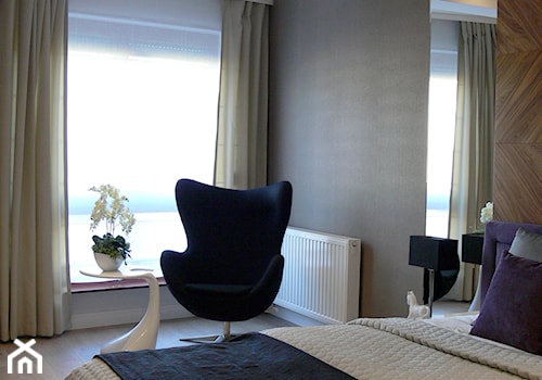 apartament do wynajęcia - Średnia szara sypialnia, styl nowoczesny - zdjęcie od Pracownia Wnętrza