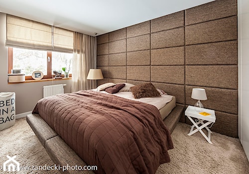* mieszkanie kraków tyniecka - Duża beżowa sypialnia, styl nowoczesny - zdjęcie od d e s e n i e