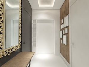 Apartament w sercu Warszawy - Średni biały brązowy szary hol / przedpokój - zdjęcie od Nubo Interior
