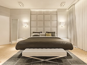 Apartament w sercu Warszawy - Średnia biała szara sypialnia - zdjęcie od Nubo Interior