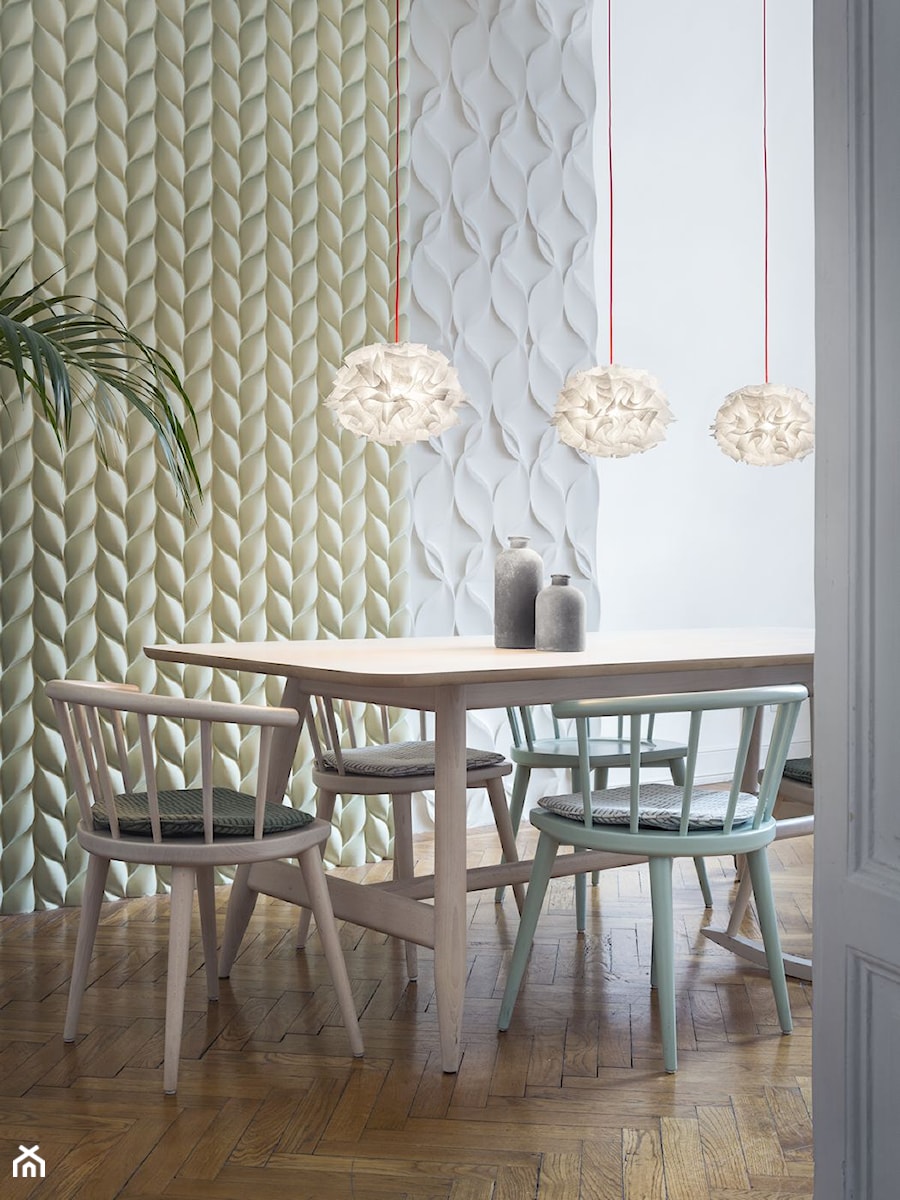 Średnia biała jadalnia jako osobne pomieszczenie, styl nowoczesny - zdjęcie od KODY Wnętrza Design & Concept Store