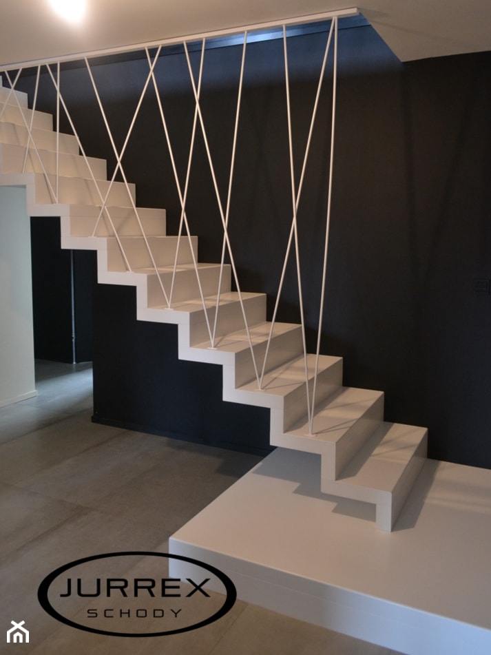 Innowacyjne białe schody - Schody, styl nowoczesny - zdjęcie od SCHODY JURREX