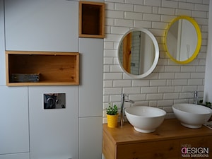 Projekt Łazienka - Średnia z dwoma umywalkami łazienka, styl skandynawski - zdjęcie od kabeDesign kasia białobłocka