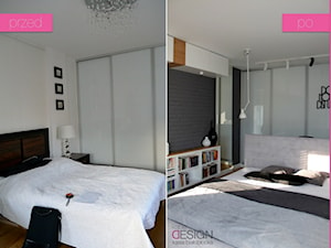metamorfoza sypialnia - Mała biała sypialnia, styl skandynawski - zdjęcie od kabeDesign kasia białobłocka
