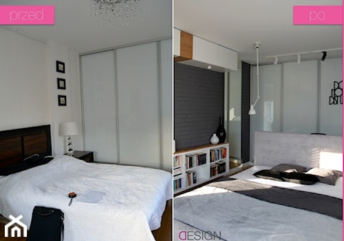 metamorfoza sypialnia - Mała biała sypialnia, styl skandynawski - zdjęcie od kabeDesign kasia białobłocka