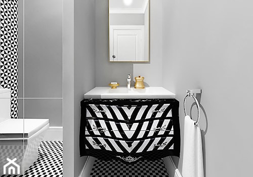 projekt 4 - Mała z punktowym oświetleniem łazienka, styl nowoczesny - zdjęcie od Pracownia projektowania wnęrz Loci