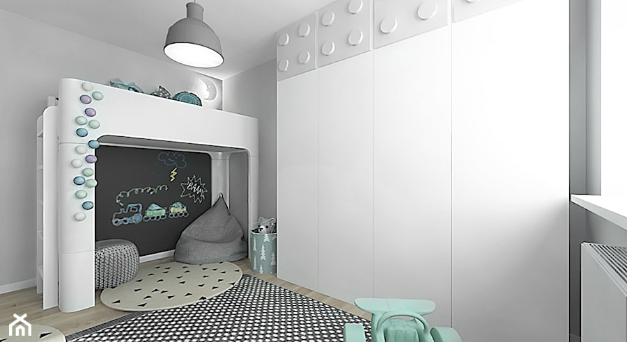projekt 7 - Średni czarny szary pokój dziecka dla dziecka dla chłopca dla dziewczynki, styl skandynawski - zdjęcie od Pracownia projektowania wnęrz Loci