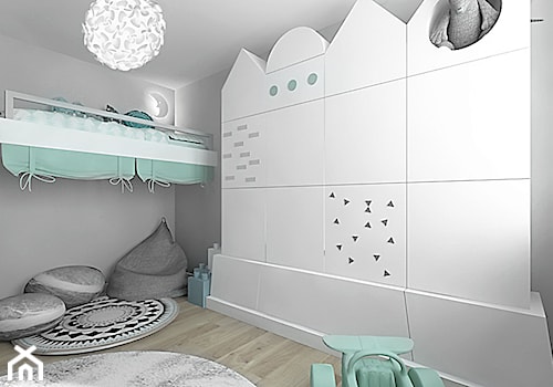 projekt 7 - Średni szary pokój dziecka dla dziecka dla nastolatka dla chłopca, styl skandynawski - zdjęcie od Pracownia projektowania wnęrz Loci