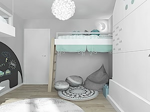 projekt 7 - Średni szary pokój dziecka dla dziecka dla nastolatka dla chłopca dla dziewczynki dla rodzeństwa, styl skandynawski - zdjęcie od Pracownia projektowania wnęrz Loci