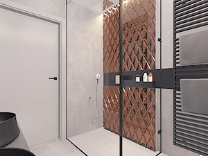 Projekt 16 - Mała bez okna z dwoma umywalkami łazienka, styl nowoczesny - zdjęcie od Pracownia projektowania wnęrz Loci