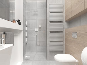 projekt 6 - Średnia bez okna z lustrem łazienka, styl nowoczesny - zdjęcie od Pracownia projektowania wnęrz Loci