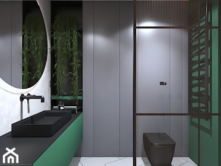 Aranżacje wnętrz - Kuchnia: Projekt łazienki z zielenią - Kuchnia, styl nowoczesny - Pracownia projektowania wnęrz Loci. Przeglądaj, dodawaj i zapisuj najlepsze zdjęcia, pomysły i inspiracje designerskie. W bazie mamy już prawie milion fotografii!