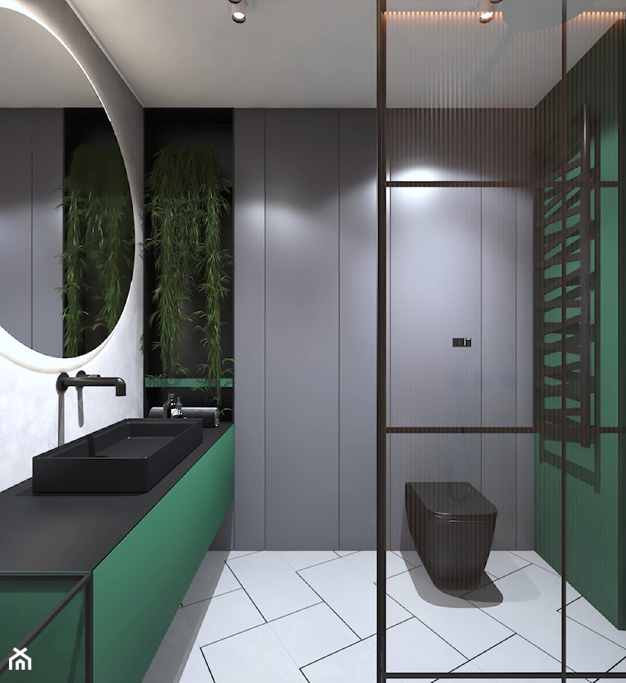 Projekt łazienki z zielenią - Kuchnia, styl nowoczesny - zdjęcie od Pracownia projektowania wnęrz Loci