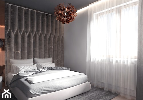 Projekt 15 - Średnia szara sypialnia, styl nowoczesny - zdjęcie od Pracownia projektowania wnęrz Loci