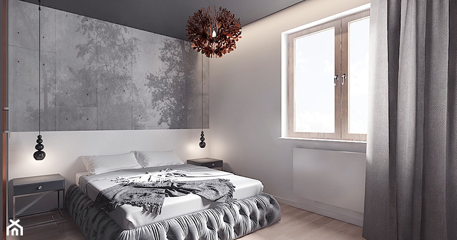 Projekt 15 - Średnia biała sypialnia, styl nowoczesny - zdjęcie od Pracownia projektowania wnęrz Loci