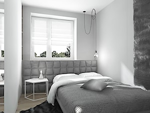projekt 7 - Mała biała sypialnia, styl skandynawski - zdjęcie od Pracownia projektowania wnęrz Loci