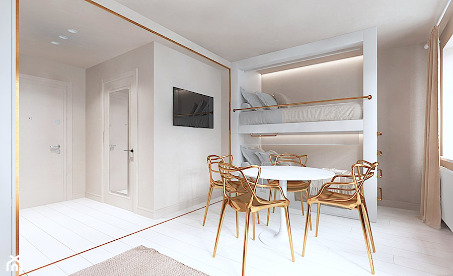 Mały apartament pod wynajem - Salon, styl nowoczesny - zdjęcie od Pracownia projektowania wnęrz Loci