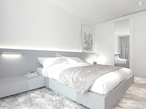 projekt 2 - Średnia biała szara sypialnia, styl nowoczesny - zdjęcie od Pracownia projektowania wnęrz Loci