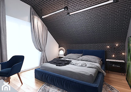 Sypialnia w domu jednorodzinnym - Sypialnia, styl industrialny - zdjęcie od Pracownia projektowania wnęrz Loci