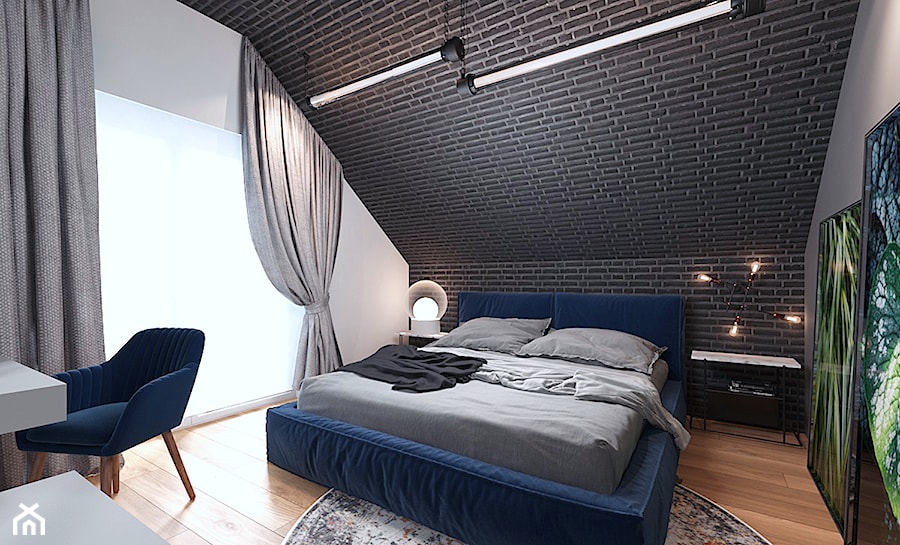 Sypialnia w domu jednorodzinnym - Sypialnia, styl industrialny - zdjęcie od Pracownia projektowania wnęrz Loci