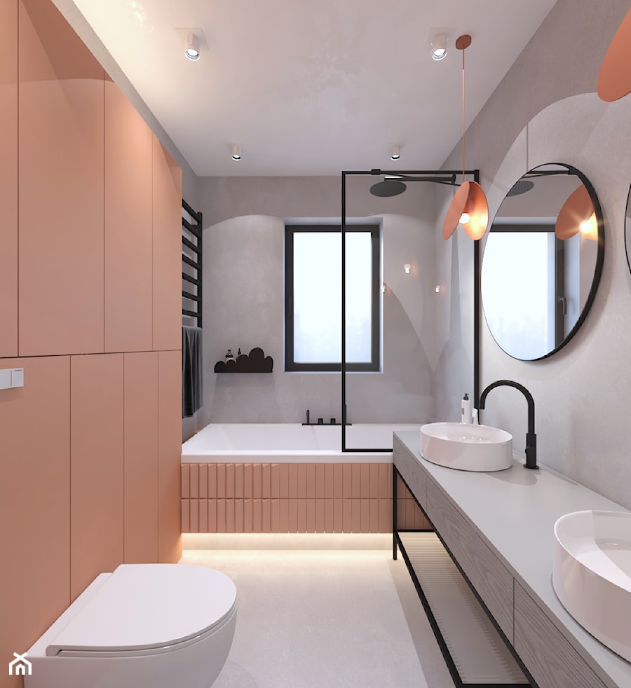 Łazienka w kolorze - Łazienka, styl nowoczesny - zdjęcie od Pracownia projektowania wnęrz Loci