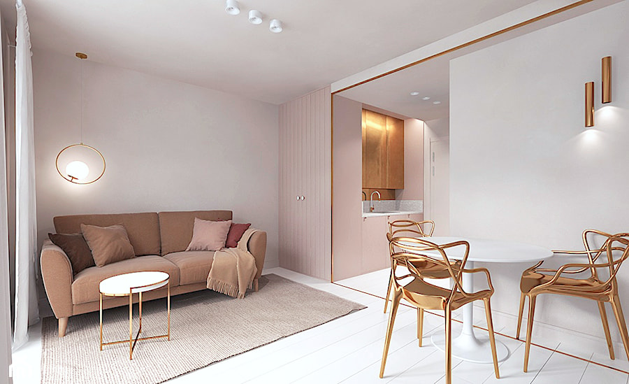 Mały apartament pod wynajem - Salon, styl nowoczesny - zdjęcie od Pracownia projektowania wnęrz Loci