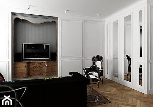 projekt 4 - Mały biały salon, styl nowoczesny - zdjęcie od Pracownia projektowania wnęrz Loci