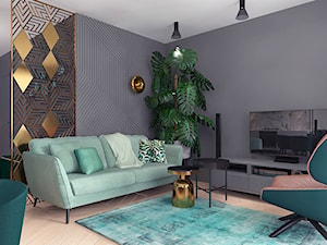 projekt 10 - Średni czarny salon, styl nowoczesny - zdjęcie od Pracownia projektowania wnęrz Loci