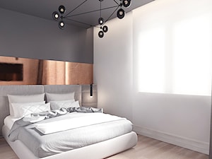 Projekt 15 - Średnia biała czarna sypialnia, styl nowoczesny - zdjęcie od Pracownia projektowania wnęrz Loci