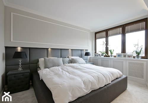 Duża beżowa biała sypialnia - zdjęcie od 3deko