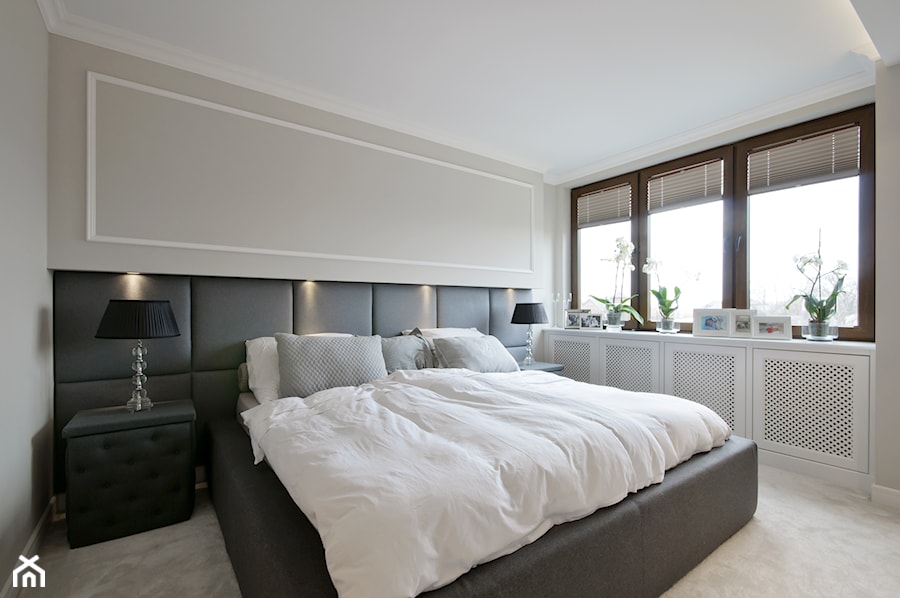 Duża beżowa biała sypialnia - zdjęcie od 3deko