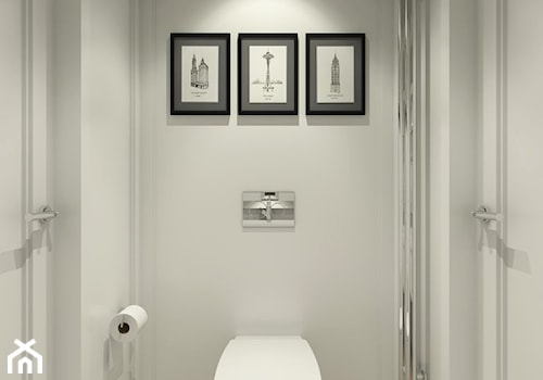 ŁAZIENKI - Mała na poddaszu bez okna z punktowym oświetleniem łazienka, styl tradycyjny - zdjęcie od 3deko