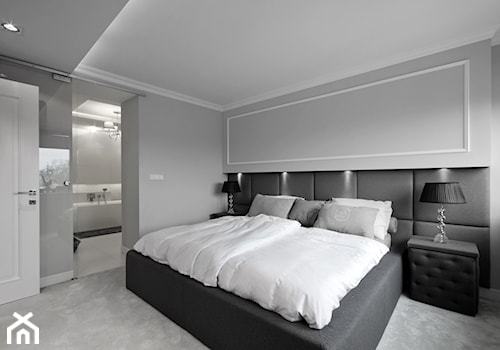 DOM W FALENTACH - Średnia szara sypialnia z łazienką, styl nowoczesny - zdjęcie od 3deko