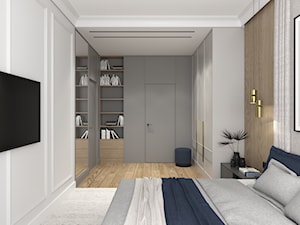 ELEGANCKI APARTAMENT NA ŻOLIBORZU - Średnia biała szara sypialnia, styl nowoczesny - zdjęcie od 3deko