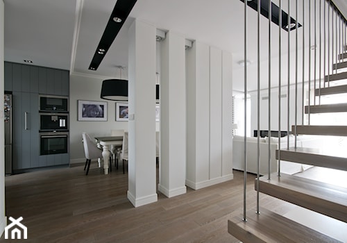 Schody jednobiegowe drewniane, styl minimalistyczny - zdjęcie od 3deko