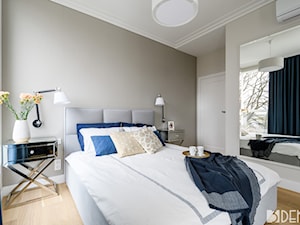 Mieszkanie Mokotów - Średnia beżowa sypialnia na poddaszu, styl glamour - zdjęcie od 3deko