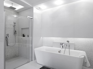DOM W FALENTACH - Duża bez okna jako pokój kąpielowy z punktowym oświetleniem łazienka, styl nowoczesny - zdjęcie od 3deko