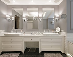 DOM W WILANOWIE - Duża biała szara łazienka bez okna, styl tradycyjny - zdjęcie od 3deko