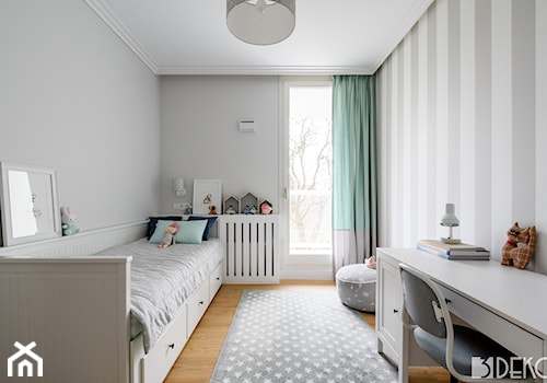 Mieszkanie Mokotów - Średni szary pokój dziecka dla nastolatka dla chłopca, styl skandynawski - zdjęcie od 3deko