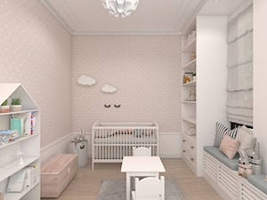 MIESZKANIE W NOWOJORSKIM KLIMACIE - Duży różowy pokój dziecka dla niemowlaka dla dziewczynki, styl tradycyjny - zdjęcie od 3deko