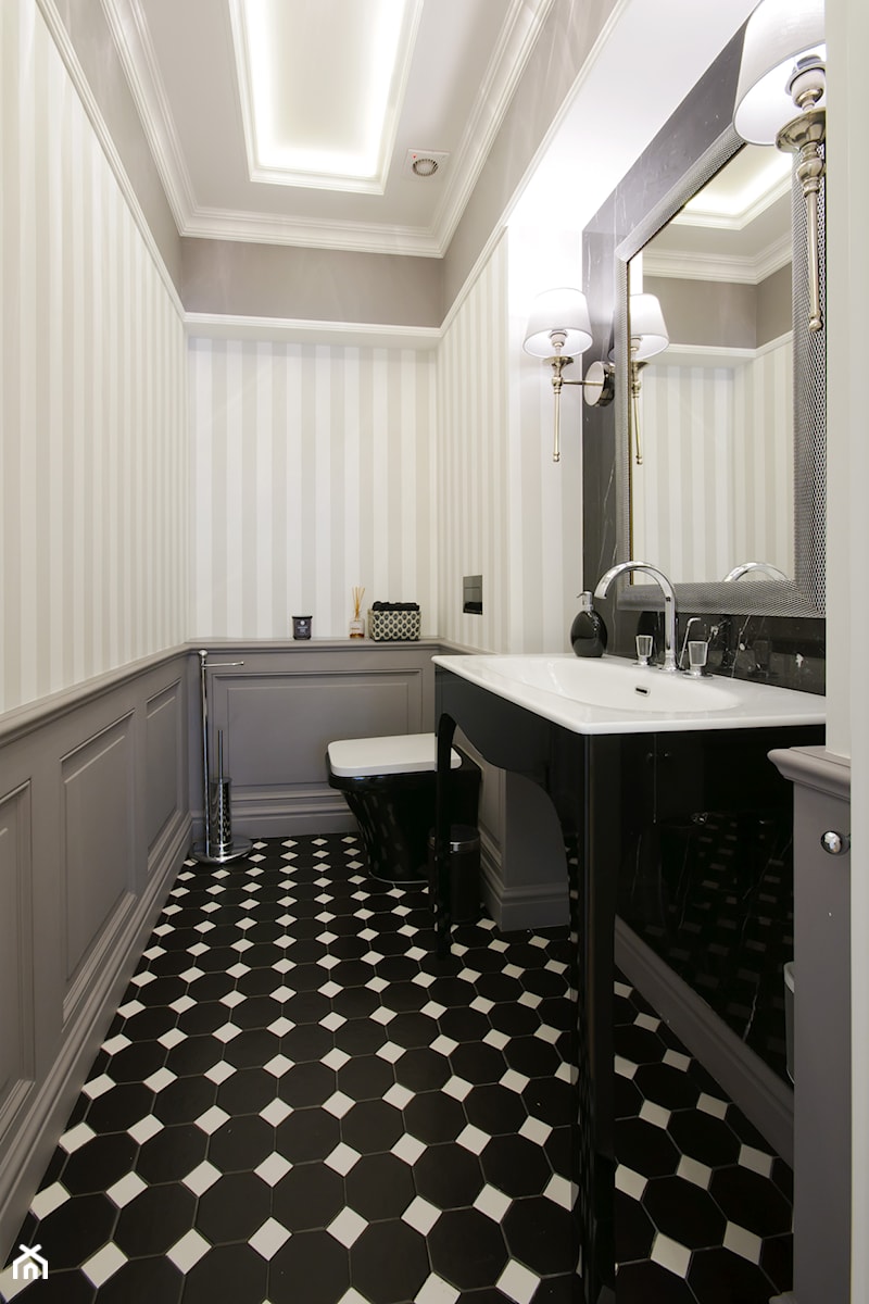 DOM W WILANOWIE - Mała bez okna łazienka, styl tradycyjny - zdjęcie od 3deko
