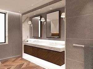 DOM W RADOŚCI - Z dwoma umywalkami łazienka, styl nowoczesny - zdjęcie od 3deko